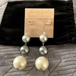 Kenneth Jay Lane costume jewelry earrings Couture Collection faux pearls